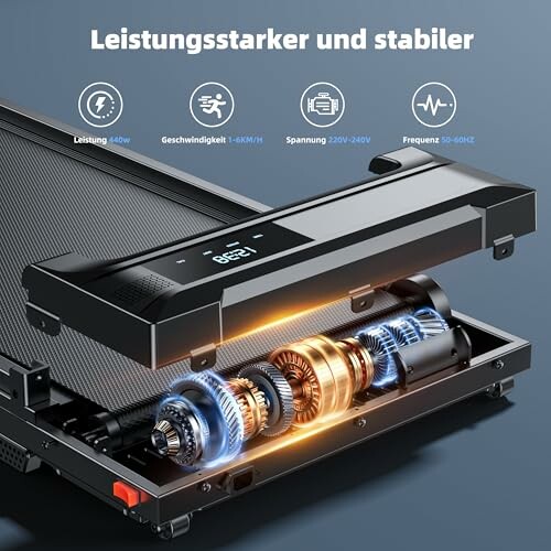 Illustration eines geöffneten elektrischen Motors mit technischen Details.