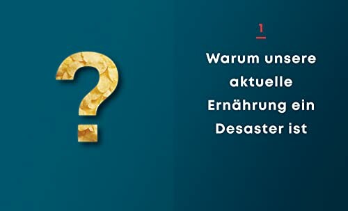 Fragezeichen mit Text über Ernährung als Desaster.