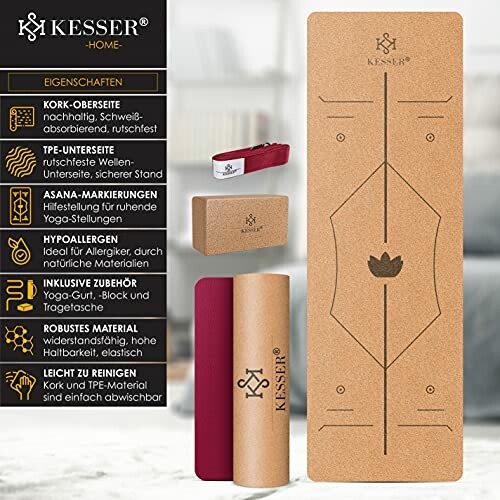 KESSER Yogamatte Kork